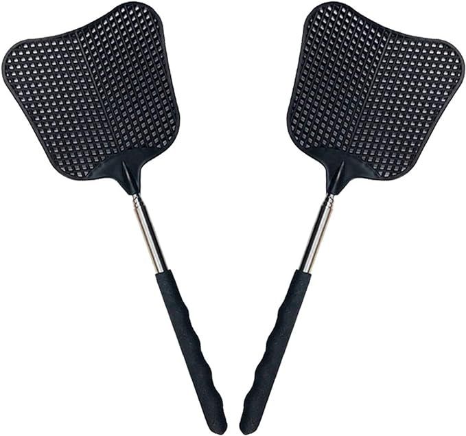 Foxany Telescopic Fly Swatters, Durable Plastic Fly Swatter Heavy Duty Set, Telescopic Flyswatter... | Amazon (US)