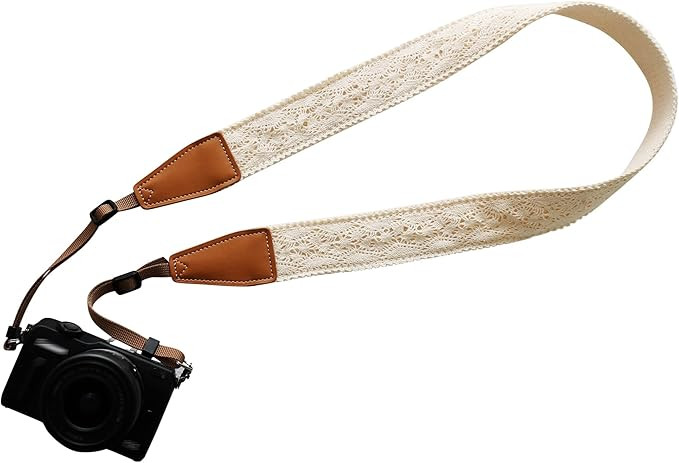 Original Design Personalized Adjustable Camera Strap Cream Graceful & Vintage Lace, Fit for Canon... | Amazon (US)
