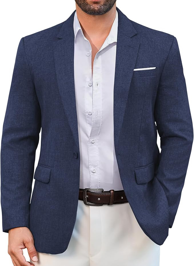 Blazer for Men Casual Suit Jackets Lightweight Sport Coat One Button Slim Fit Suits | Amazon (US)
