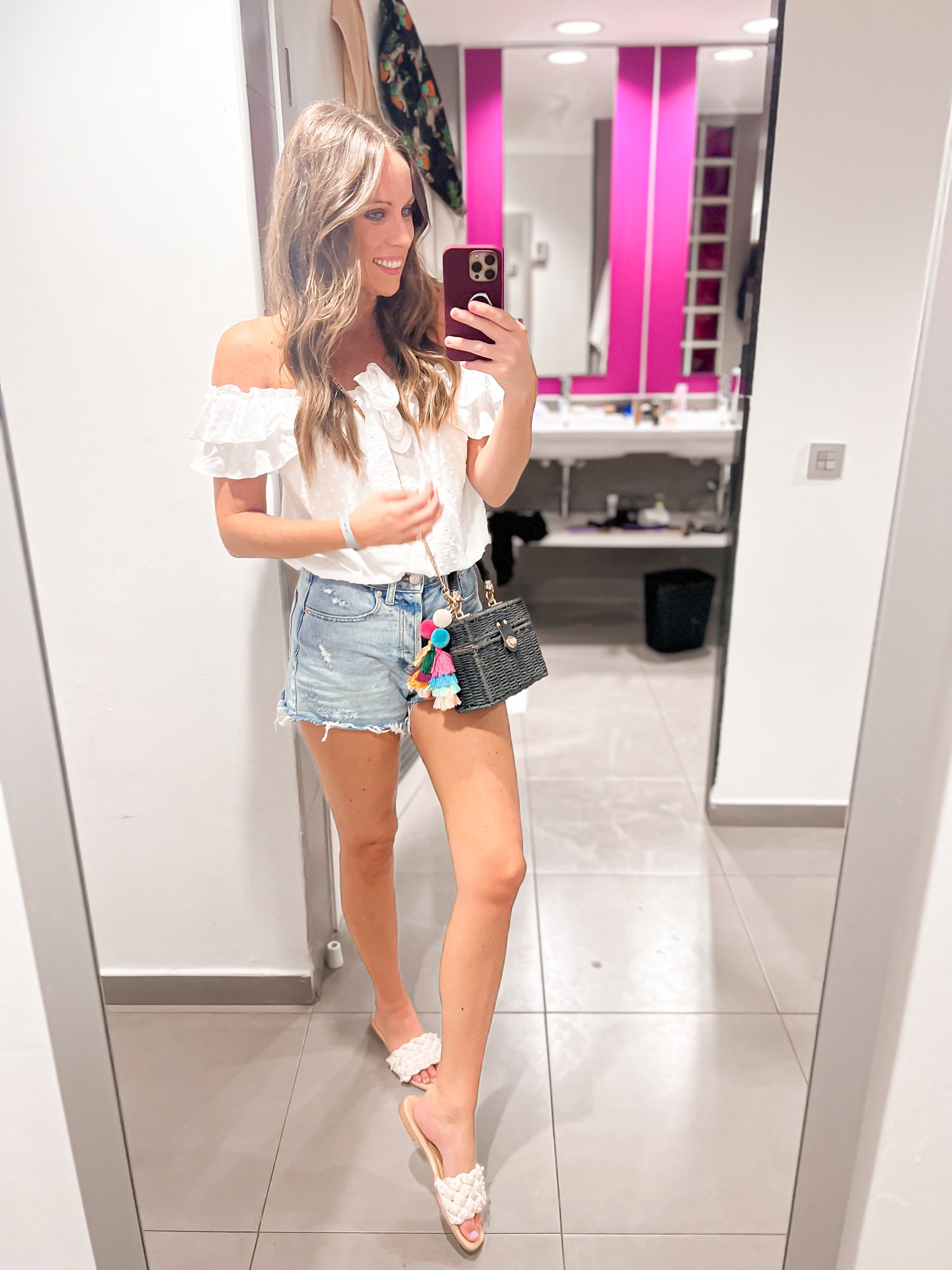 Casual vacation look 💕

I love a simple look - add a few fun accessories or a bag and you’re ready to go 🩵

Shorts - target fave! Other styles available. Size 2 - high rise - go by size of waist line 

Shirt - size small - I LOVE IT 😊🤍

Amazon fashion, vacation looks, summer outfit , shorts, denim shorts , Jean shorts , target finds, target outfit , rattan purse , black purse , Amazon must haves , Amazon finds , sandals , white shoes , beach outfit 

#LTKfindsunder50 #LTKGiftGuide #LTKstyletip