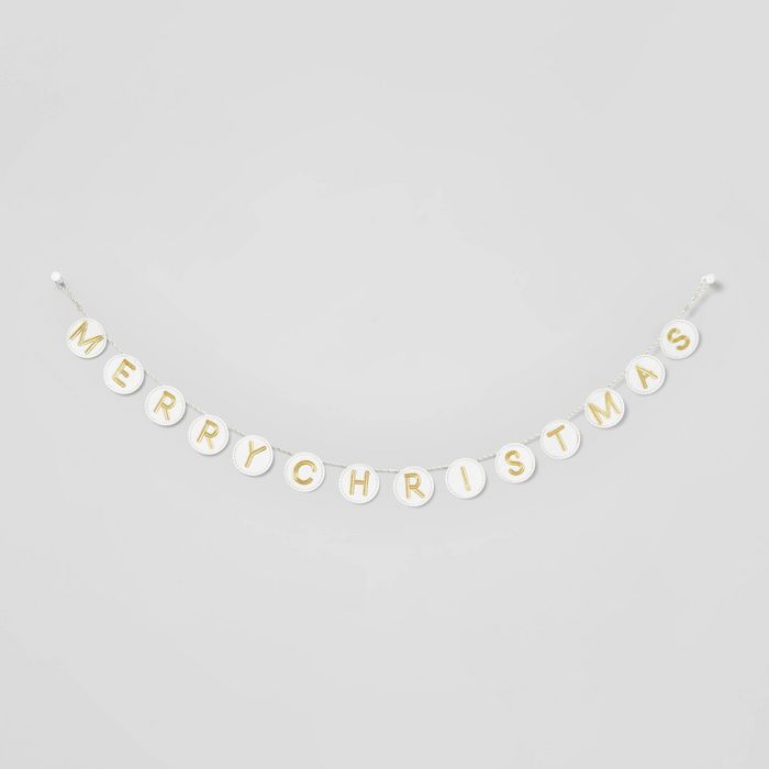 6ft Merry Christmas Garland White/Gold - Wondershop™ | Target