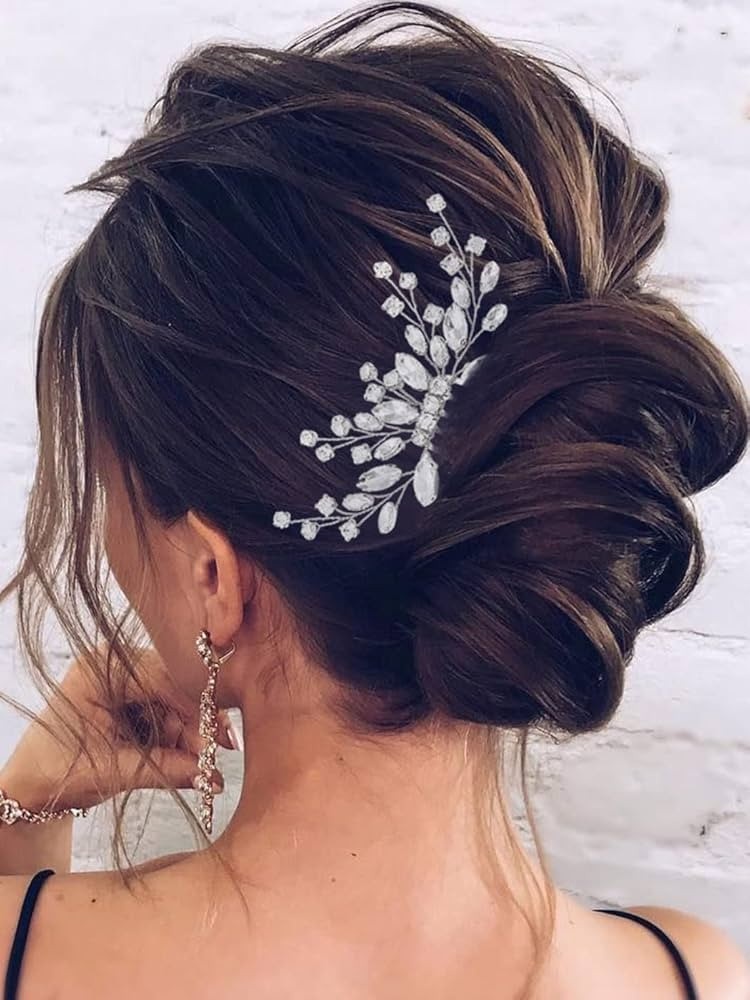 Jakawin Bride Wedding Hair Comb Crystal Hair Piece Silver Rhinestone Headpiece Bridal Hair Access... | Amazon (US)