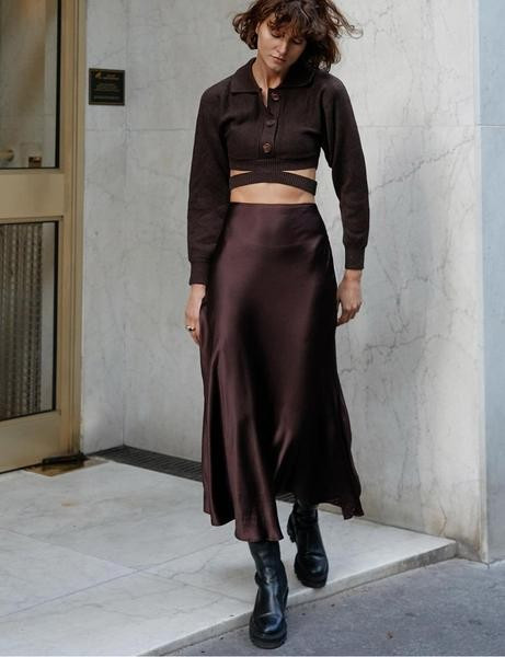 Cruz Brown Crop Cardigan | Pixie Market