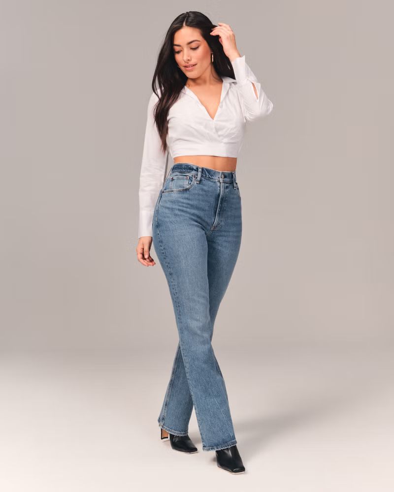 Curve Love Ultra High Rise Vintage Flare Jeans | Abercrombie & Fitch (US)