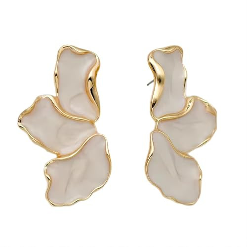 Irregular Petal Earrings For Women Stainless Steel Unique Statement Flower Dangle Earrings Trendy Jewelry Gift | Amazon (US)
