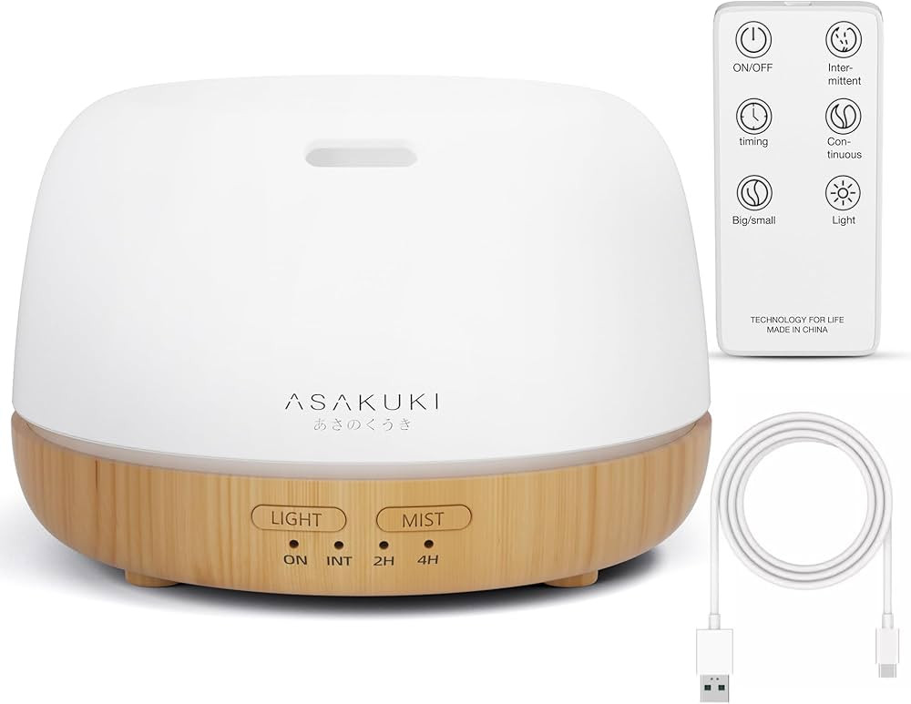 ASAKUKI Essential Oil Diffuser, Ultrasonic Aromatherapy Oil Humidifier with 7 Colors Lights 2 Mis... | Amazon (US)