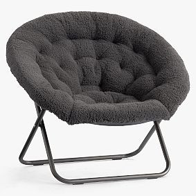Sherpa Charcoal Hang-A-Round Chair | Pottery Barn Teen