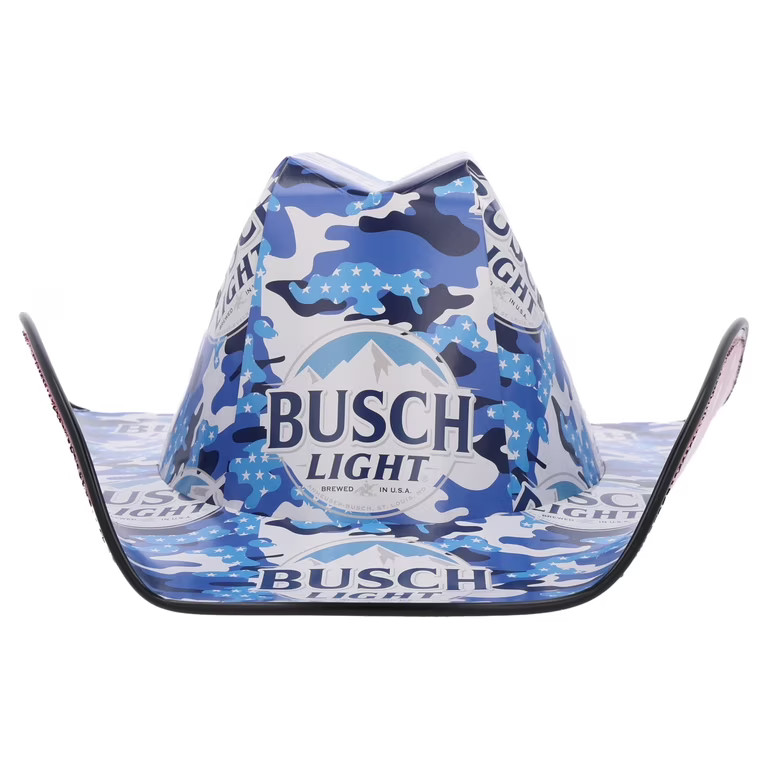 Busch Light Patriotic Cowboy Hat for Adults - Blue Camouflage Design | Walmart (US)