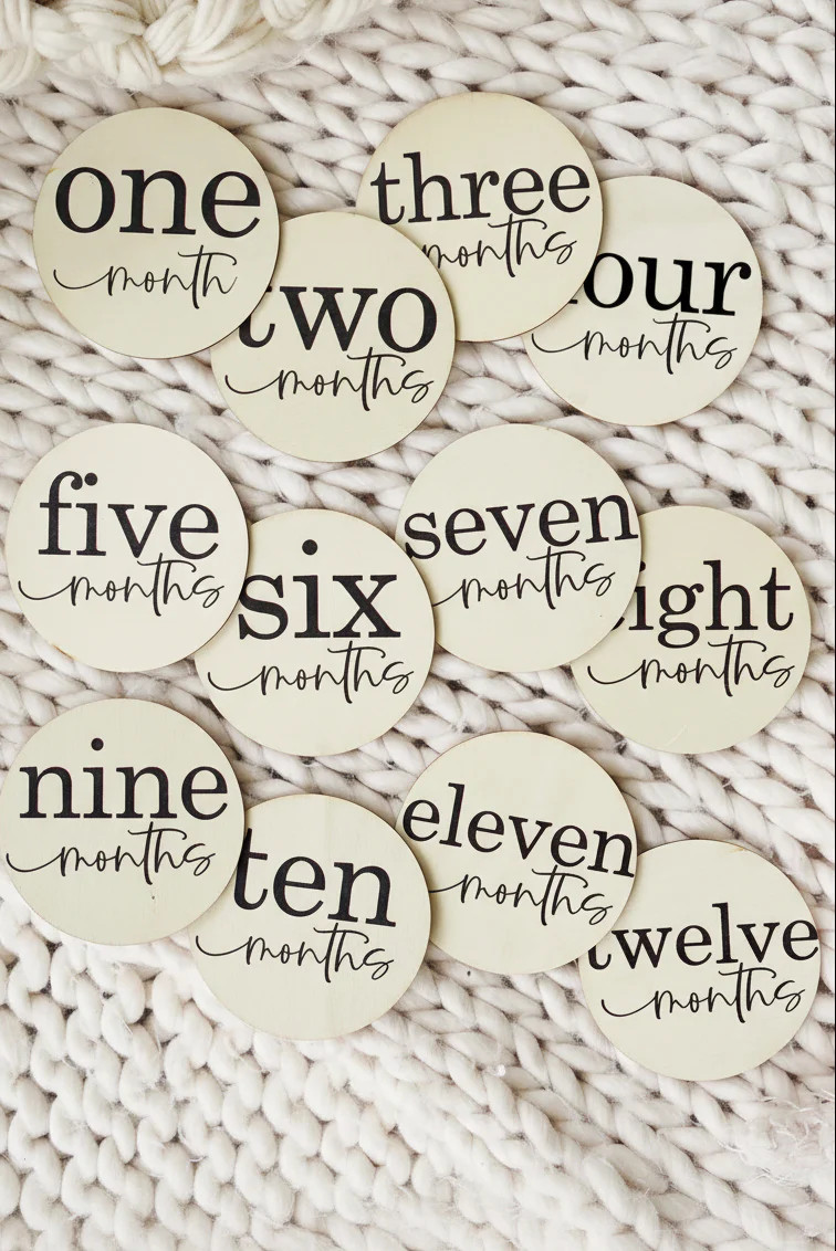 Monthly Milestone Wood Announcement | Modern | Caden Lane
