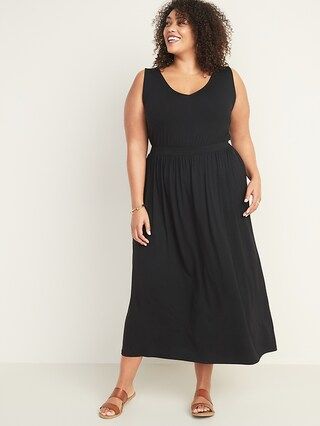 Sleeveless Plus-Size Waist-Defined Maxi Dress | Old Navy (US)