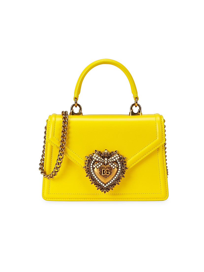 Dolce&Gabbana Devotion Leather Top Handle Bag | Saks Fifth Avenue