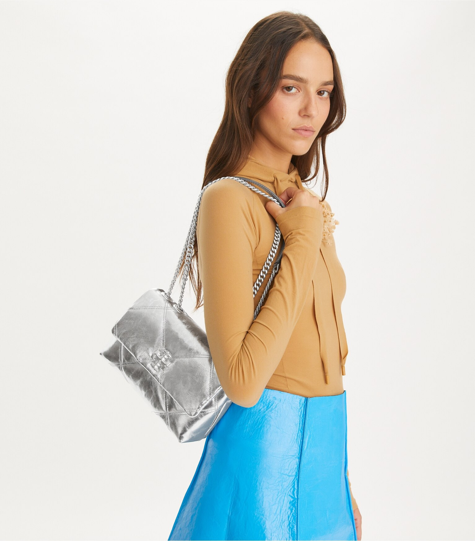 Small Kira Metallic Diamond Quilt Convertible Shoulder Bag: Women's Designer Shoulder Bags | Tory... | Tory Burch (US)