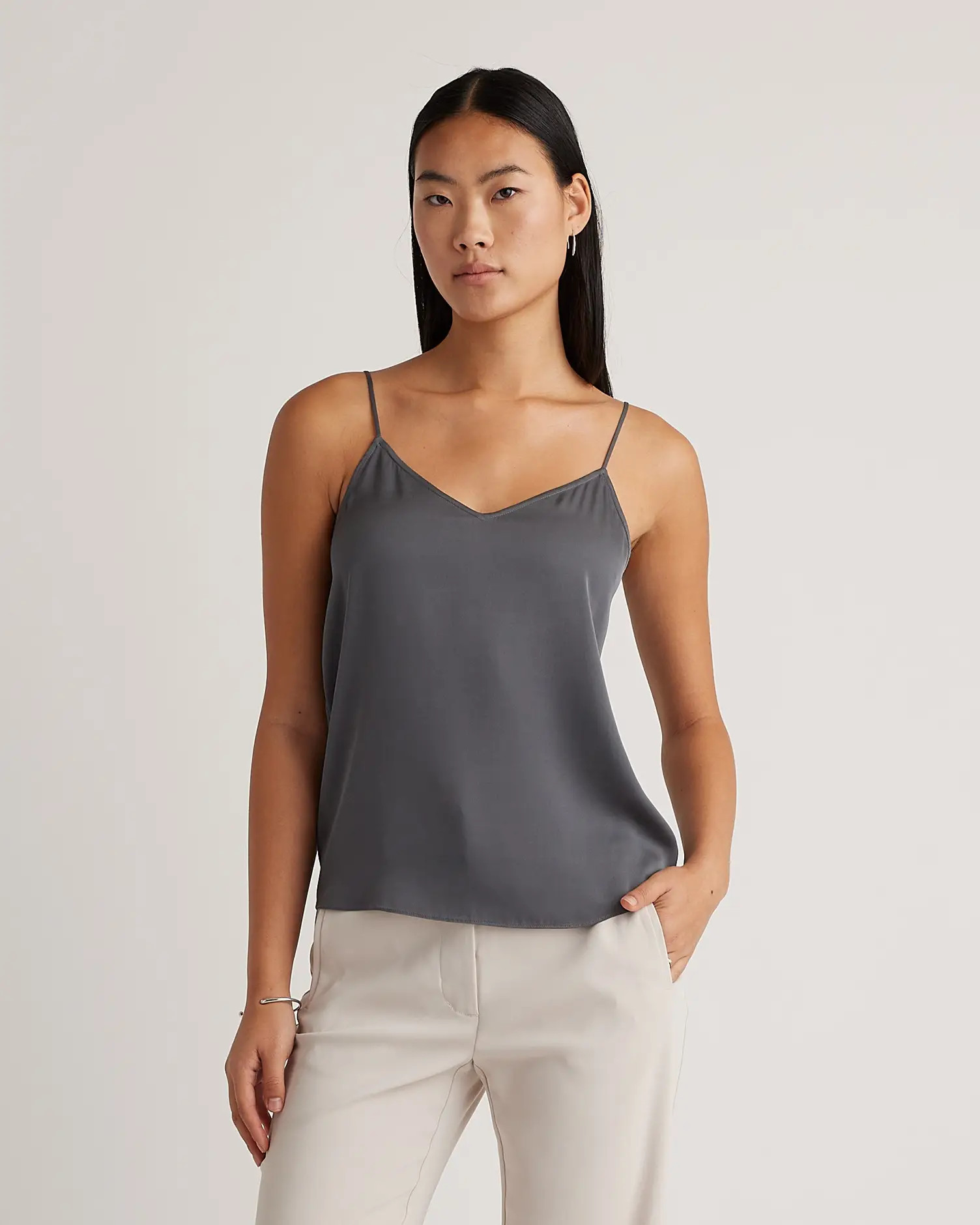 Washable Stretch Silk V-Neck Cami | Quince