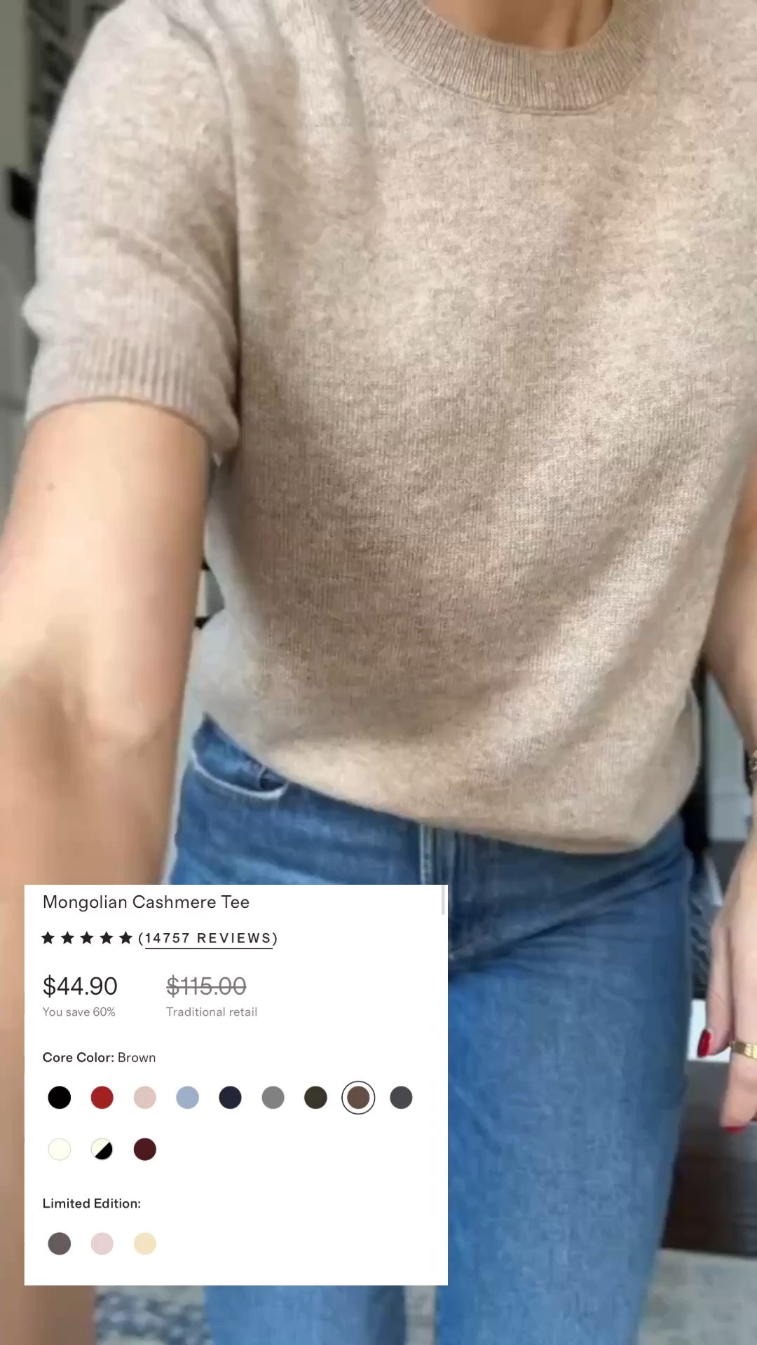@Quince cashmere tee is incredible
Size up (I’m in a medium) 
Comes in so many colors

#LTKootd #LTKSaleAlert