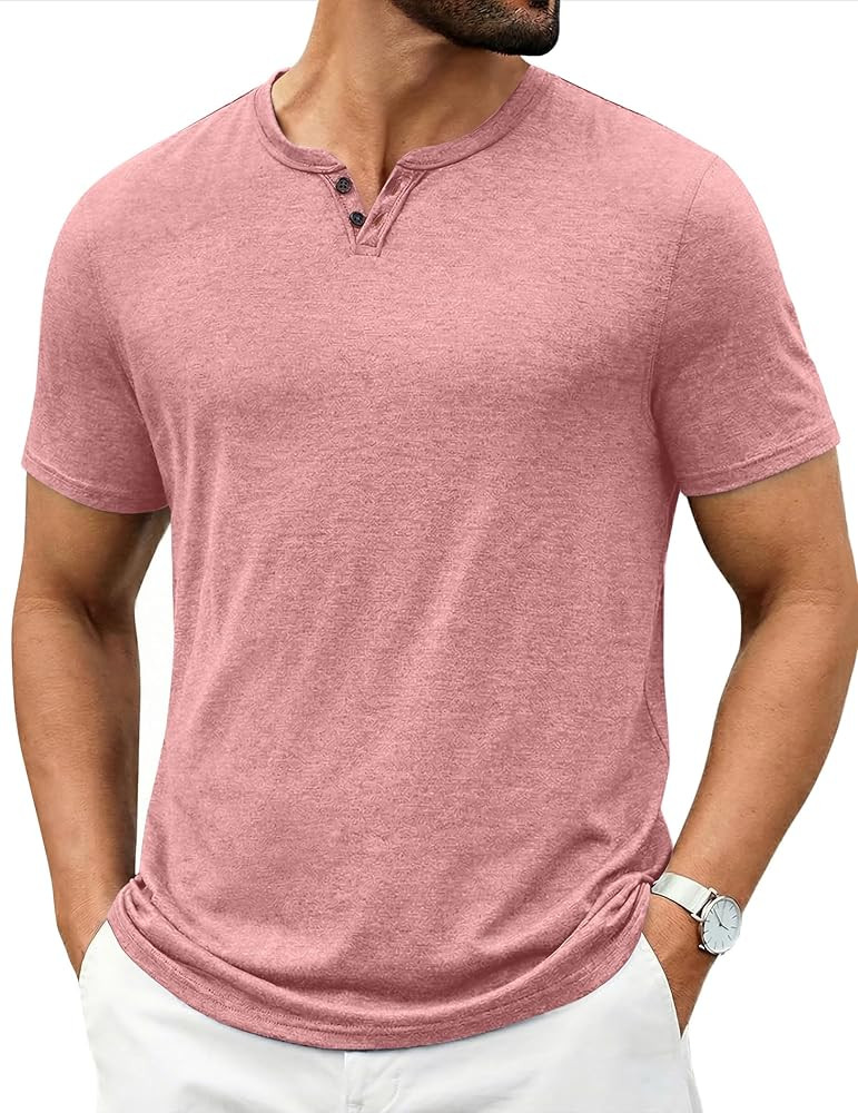COOFANDY Men's T Shirts Short Sleeve Casual V Neck T-Shirt Soft Notch Neck Tee Classic Plain Shir... | Amazon (US)