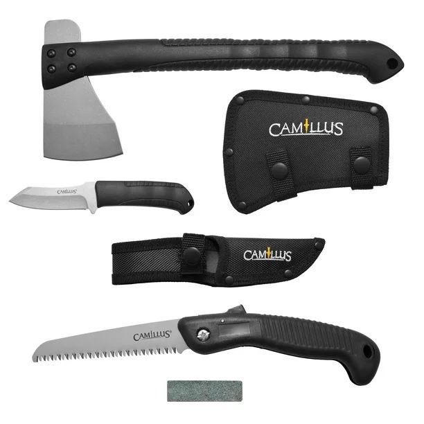 Camillus Camp Pack, 13" Hatchet, 7" Fixed Blade Knife, 12" Lockback Folding Saw - Walmart.com | Walmart (US)