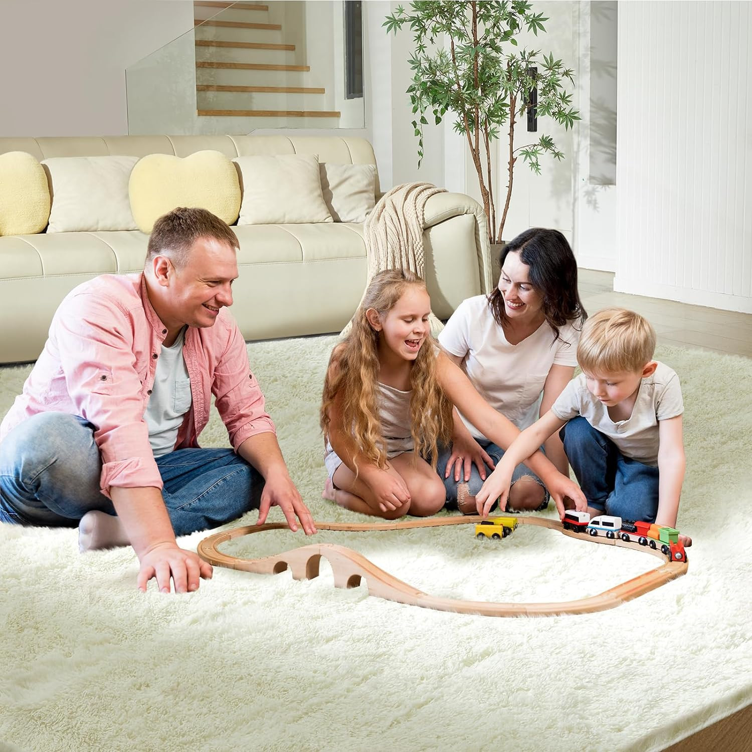 Ultra Soft Rug for Living Room, 8X10 Fluffy Shag Area Rug for Bedroom, Modern Shaggy Carpets Fuzz... | Amazon (US)