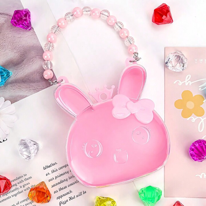 Kids' Pink Acrylic Bunny Shaped Handbag With Bowknot Decoration | SHEIN