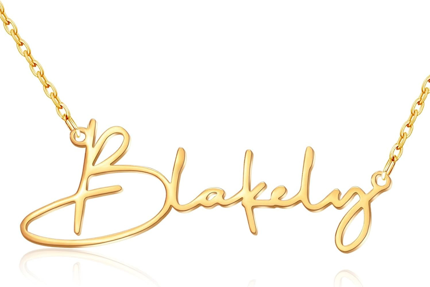 Custom Name Necklace Personalized 18K Gold Plated Nameplate Pendant Gift for Women | Amazon (US)