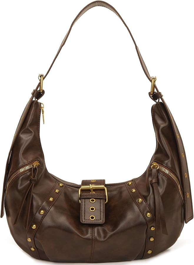 Handbag Y2K Purse Hobo Shoulder Bag for Women Clutch Small Purses Trendy Punk Bags | Amazon (US)