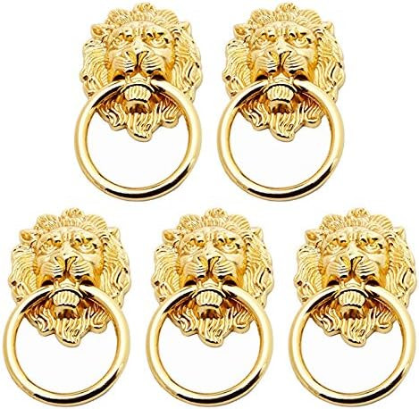 Mgoodoo 5pcs Drawer Lion Head Pull Handle Knob Dresser Cabinet Pull Ring 1.97x3.54inch Classical ... | Amazon (US)