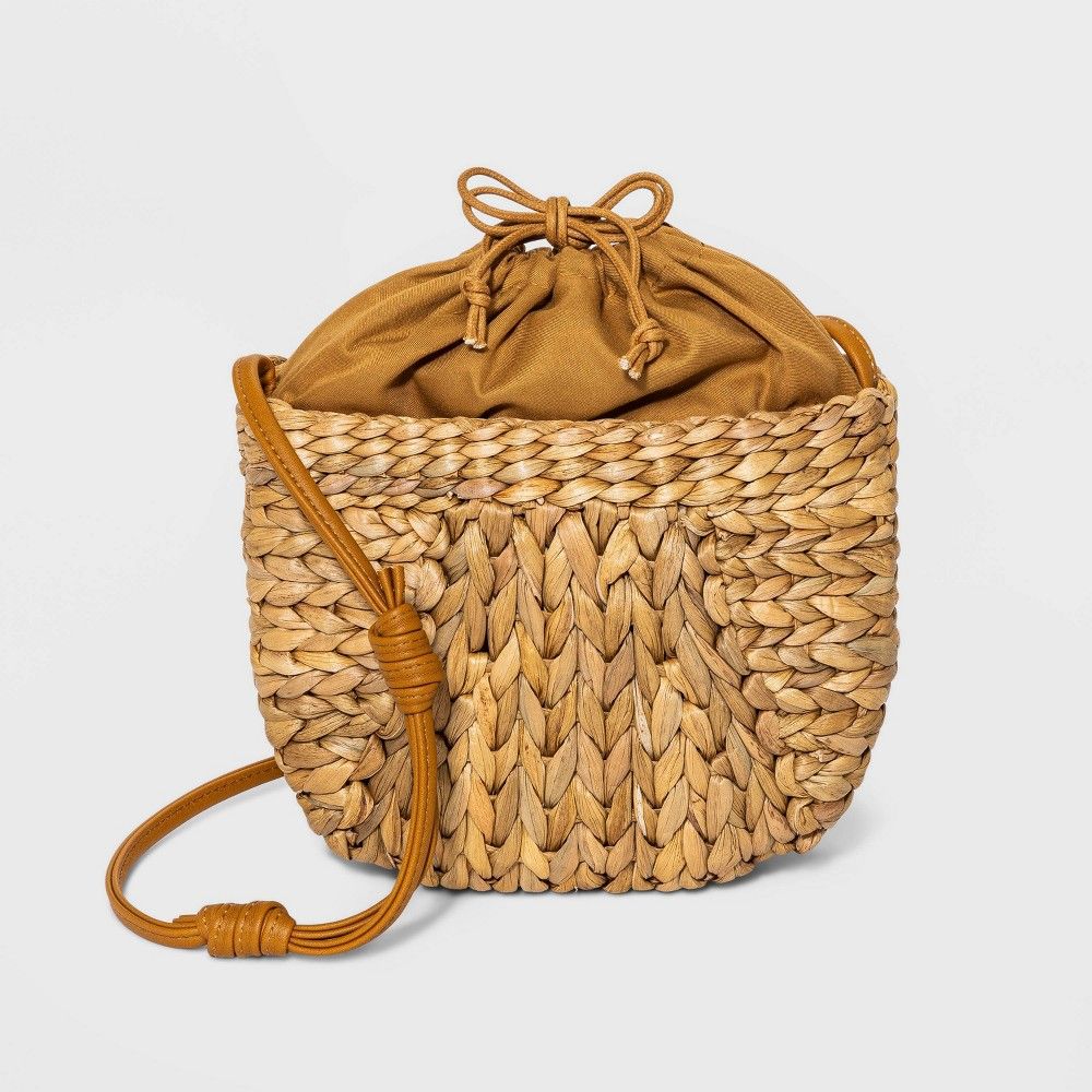 Straw Crossbody Bag - A New Day Natural, Brown | Target