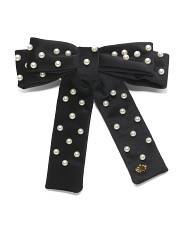 Faux Pearl Embellished Antoinette Bow Barrette | TJ Maxx