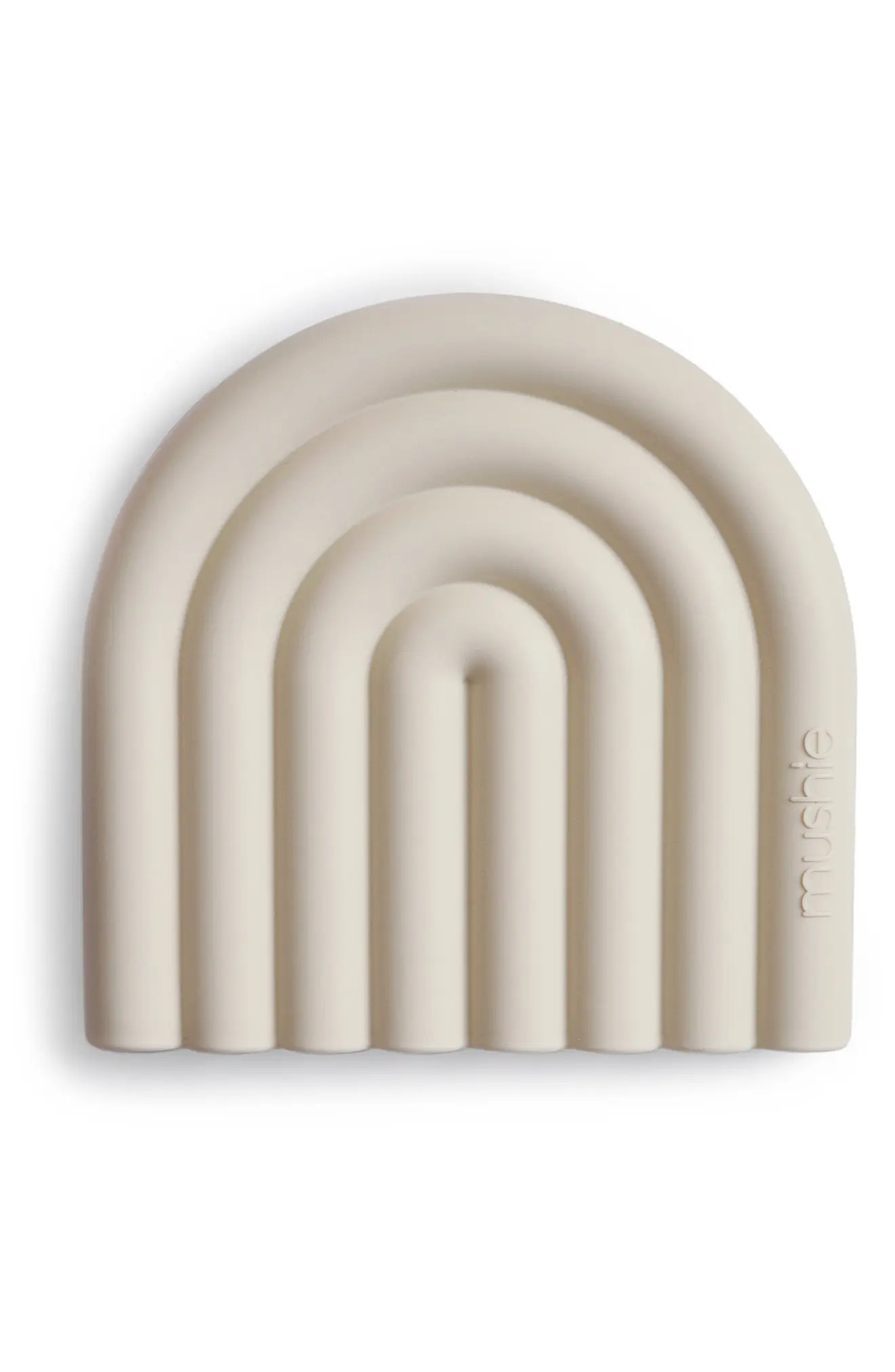 Mushie Rainbow Silicone Teether in Shifting Sand at Nordstrom | Nordstrom