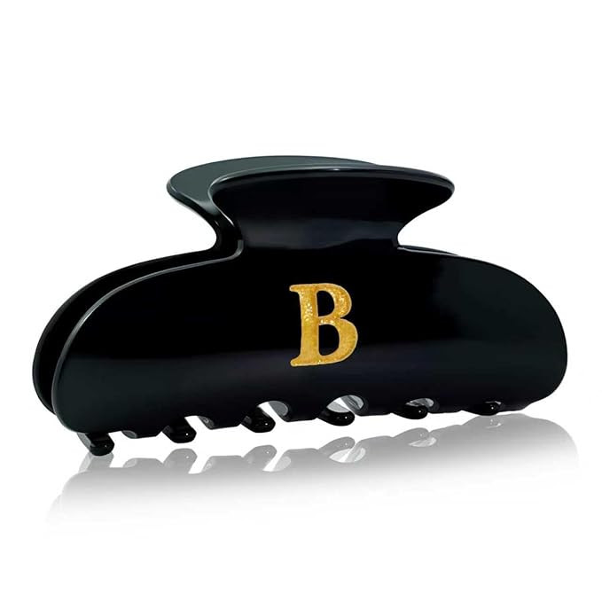 Acrylic Letter Hair Clips for Women -Black Monogram Hair Claw Alphabet Large Hair Clip, Fashion G... | Amazon (US)