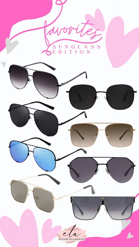 favorites: sunnies edition!! 
Round up of my favorite sunglasses  since summer is finally here and it gets bright!
If you’re like me and literally cannot see if the sun is out, then I’ve got some styles for you!!
My go to is an aviator style, what’s yours???

#aviators #sunnies #sunglasses #sun #beach #lifestyle #beauty #sale #amazon #diff #quay #lulus #goto #essential 

#LTKbeauty #LTKFind #LTKtravel
