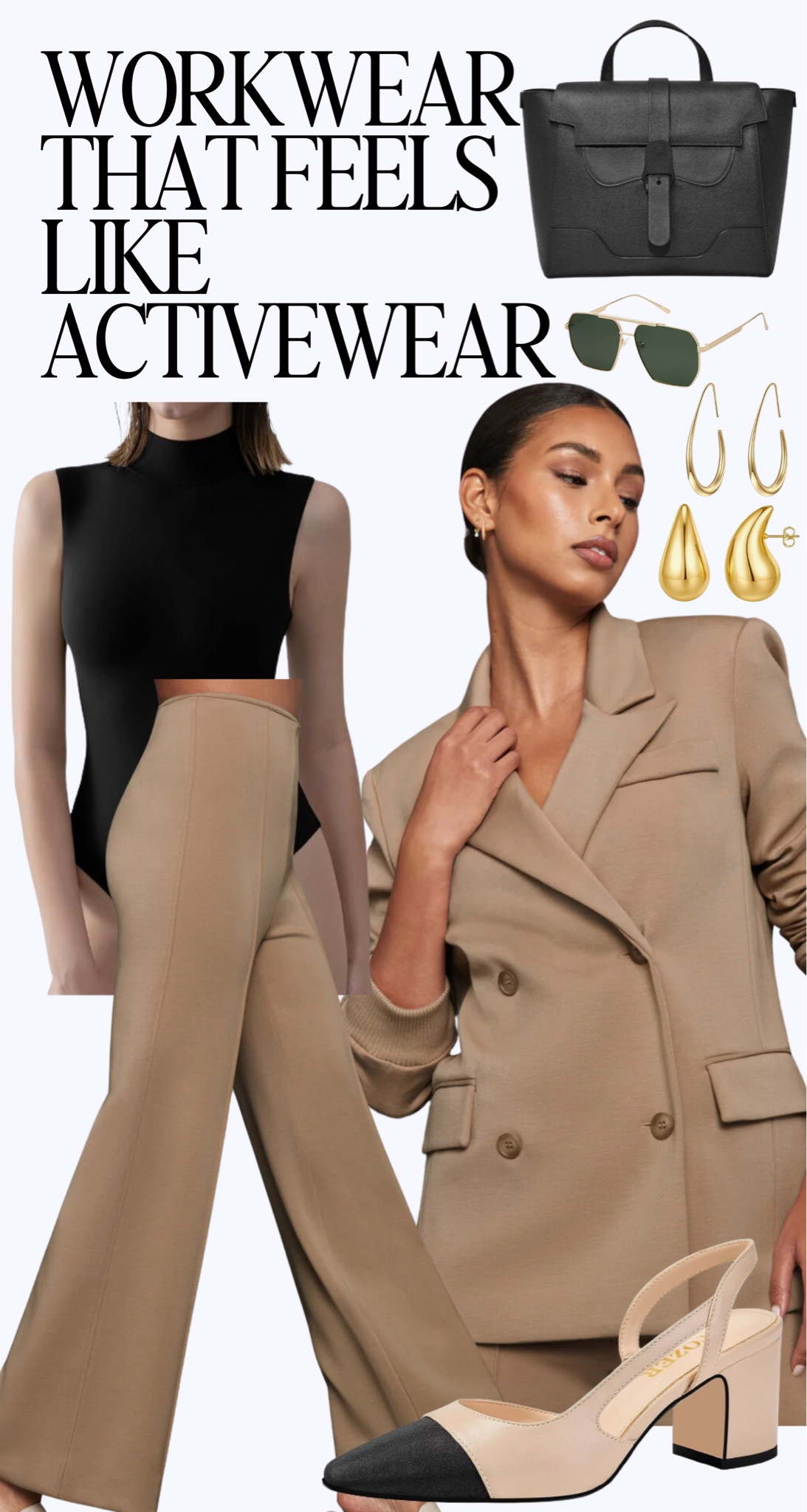 WORKWEAR THAT FEELS LIKE ACTIVEWEAR

This insanely soft jersey pantsuit set gets worn to the office once a week at least, either as a set or separate. Very few items have hit nearly negative cost per wear, but this is one. While it is pricey up front, the amount of times you’ll actually reach for it given its comfy feel will pay off quick.

I love pairing it with these Chanel inspired block slingback pumps. They’re 20% off right now too! The bodysuit is basically a Skims dupe and under $30. I have it in a long sleeve version but this one is perfect for spring and summer at the office.

Jewelry stacks, gold stackable jewelry, work outfit, office outfit, corporate style, Bottega inspired

#LTKstyletip #LTKshoecrush #LTKworkwear