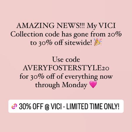 CODE: AVERYFOSTERSTYLE20 for 30% off sitewide 🛒
-
Vici dolls
VICI collection
Weekend sales
On sale
Discount code
Boutique clothing
Under $100
Under $50
Clothing haul
Instagram stories
Affordable fashion
Practical outfits
Outfit ideas
Sitewide sales
Influencer code
Winter style
Spring fashion
Transitional outfits
Seasonal
LTK most loved
Cheap clothing
Weekend deals
Affordable finds
AVERYFOSTERSTYLE
Classic fashion
Capsule wardrobe
Cute looks
Under $25
Jeans
Sweaters
Work pants
Sweater dresses
Denim
Shop with me
What I bought
TikTok video
Revolve
Mom outfits
Chic clothes
•
Maternity
Swimwear
Wedding guest
Graduation
Luggage
Romper
Bikini
Dining table
Outdoor rug
Coverup
Work Wear	
Farmhouse Decor
Ski Outfits
Primary Bedroom	
GAP Home Decor
Bathroom Decor
Bedroom Decor
Nursery Decor
Kitchen Decor
Travel
Nordstrom Sale 
Amazon Fashion
Shein Fashion
Walmart Finds
Target Trends
H&M Fashion
Wedding Guest Dresses
Plus Size Fashion
Wear-to-Work
Beach Wear
Travel Style
SheIn
Old Navy
Asos
Swim
Beach vacation
Summer dress
Hospital bag
Post Partum
Home decor
Nursery
Kitchen
Disney outfits
White dresses
Maxi dresses
Summer dress
Summer fashion
Vacation outfits
Beach bag
Graduation dress
Spring dress
Bachelorette party
Bride
Nashville outfits
Baby shower dres
Swimwear
Beach vacation
Plus size
Maternity
Vacation outfit
Business casual
Summer dress
Home decor
Bedroom inspiration
Kitchen
Living room
Dining room
Nursery
Home decor
Spring outfit
Toddler girl
Patio furniture
Spring outfit
Swim
Beach vacation
Vacation outfits
Bridal shower dress
Bathroom
Nursery
Overstock
gift ideas
swimsuit
biker shorts
face mask
vitamin c serum
nails 
makeup organizer
bar stools 
nightstand
lounge set 
slippers 
amazon fashion
booties
dresses
amazon dress
combat boots
sweaters
white sneakers
#LTKseasonal #LTKshoecrush #nsale #LTKsalealert #LTKunder100 #LTKbaby #LTKstyletip #LTKunder50 #LTKtravel #LTKswim #LTKeurope #LTKbrasil #LTKfamily #LTKkids #LTKcurves #LTKhome #LTKbeauty #LTKmens #LTKitbag #LTKbump #LTKfit #LTKworkwear #LTKwedding #competition #LTKaustralia #LTKHoliday #LTKHalloween #LTKU 

#LTKsalealert #LTKfindsunder50 #LTKfindsunder100