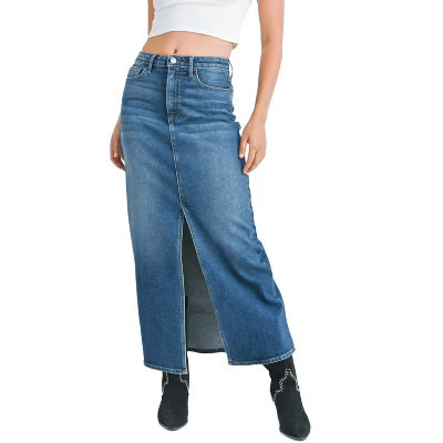 Women's Classic Midi Skirt - JUST BLACK DENIM M | Target