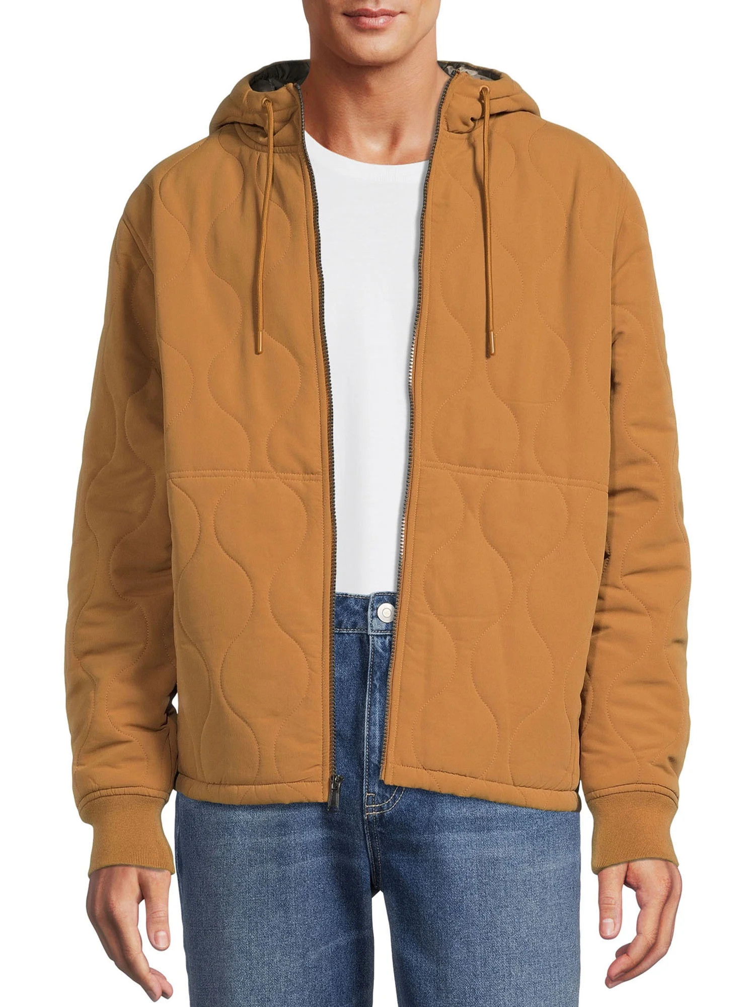 Swiss Tech Men's and Big Men's Quilted Jacket with Hood, up to Size 5XL | Walmart (US)