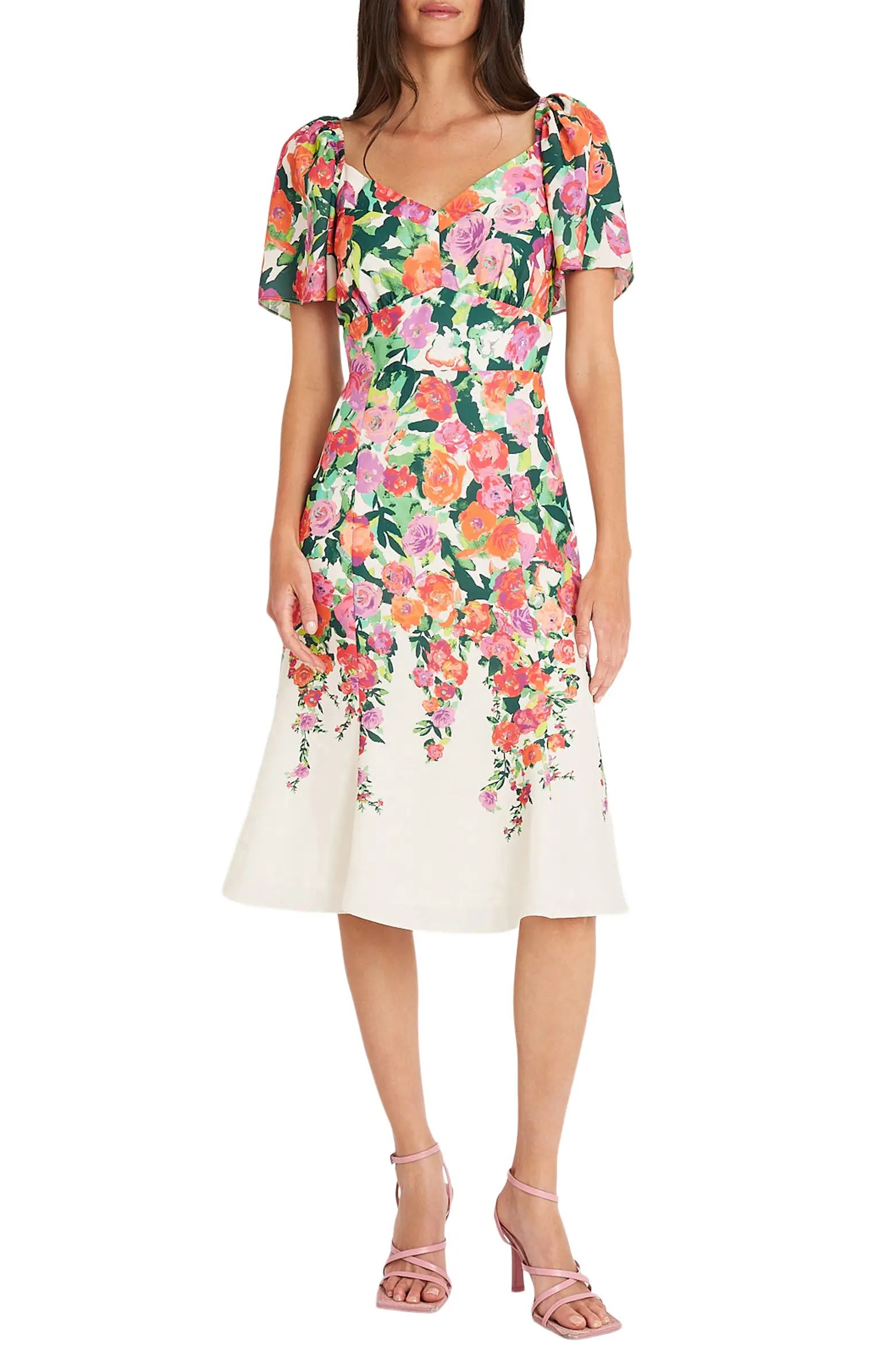 Floral Sweetheart Neck Dress | Nordstrom