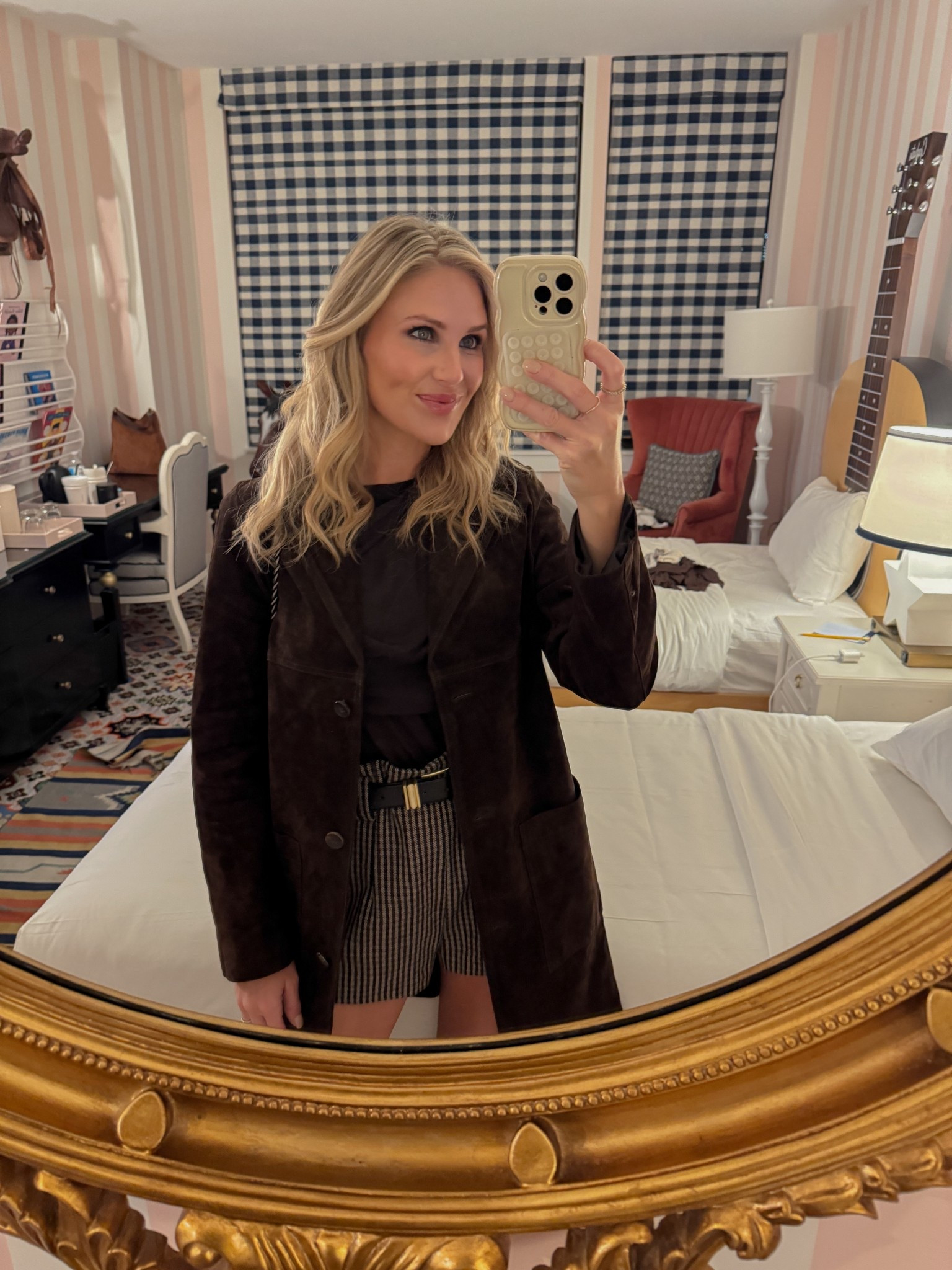 Outfit of the night, Nashville, fall outfit, leather coat, plaid shorts, belt 

#LTKStyleTip #LTKSeasonal #LTKBeauty