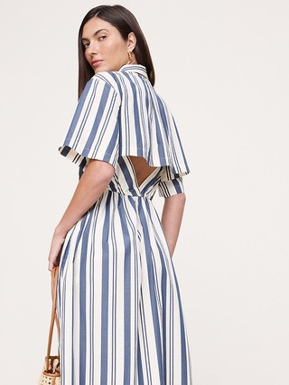 Poplin Open-Back Shirt Dress | Banana Republic (US)