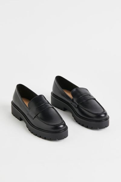 Chain-detail leather loafers | H&M (UK, MY, IN, SG, PH, TW, HK)