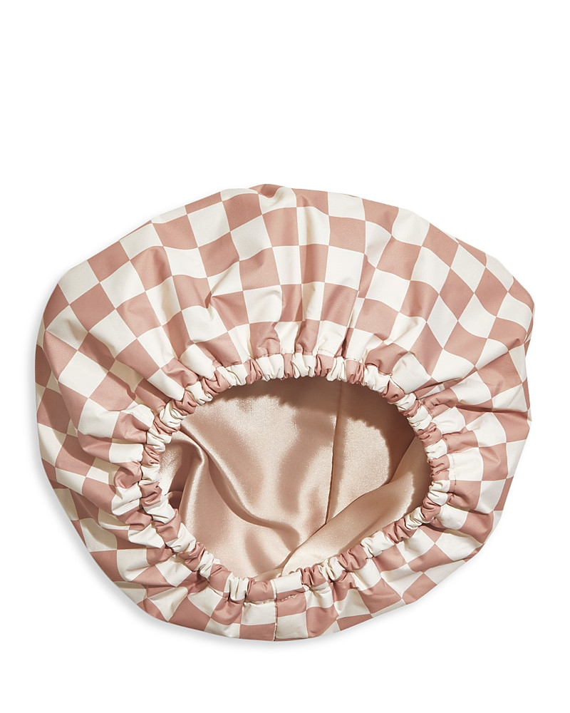 Kitsch Satin Lined Flexi Shower Cap - Terracotta Checker | Bloomingdale's (US)