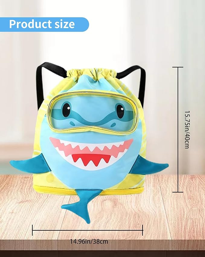 Drawstring Gym Bag Swim Bags,Waterproof Cute Big Shark Draw String Sackpack Beach Backpacks Sport... | Amazon (US)