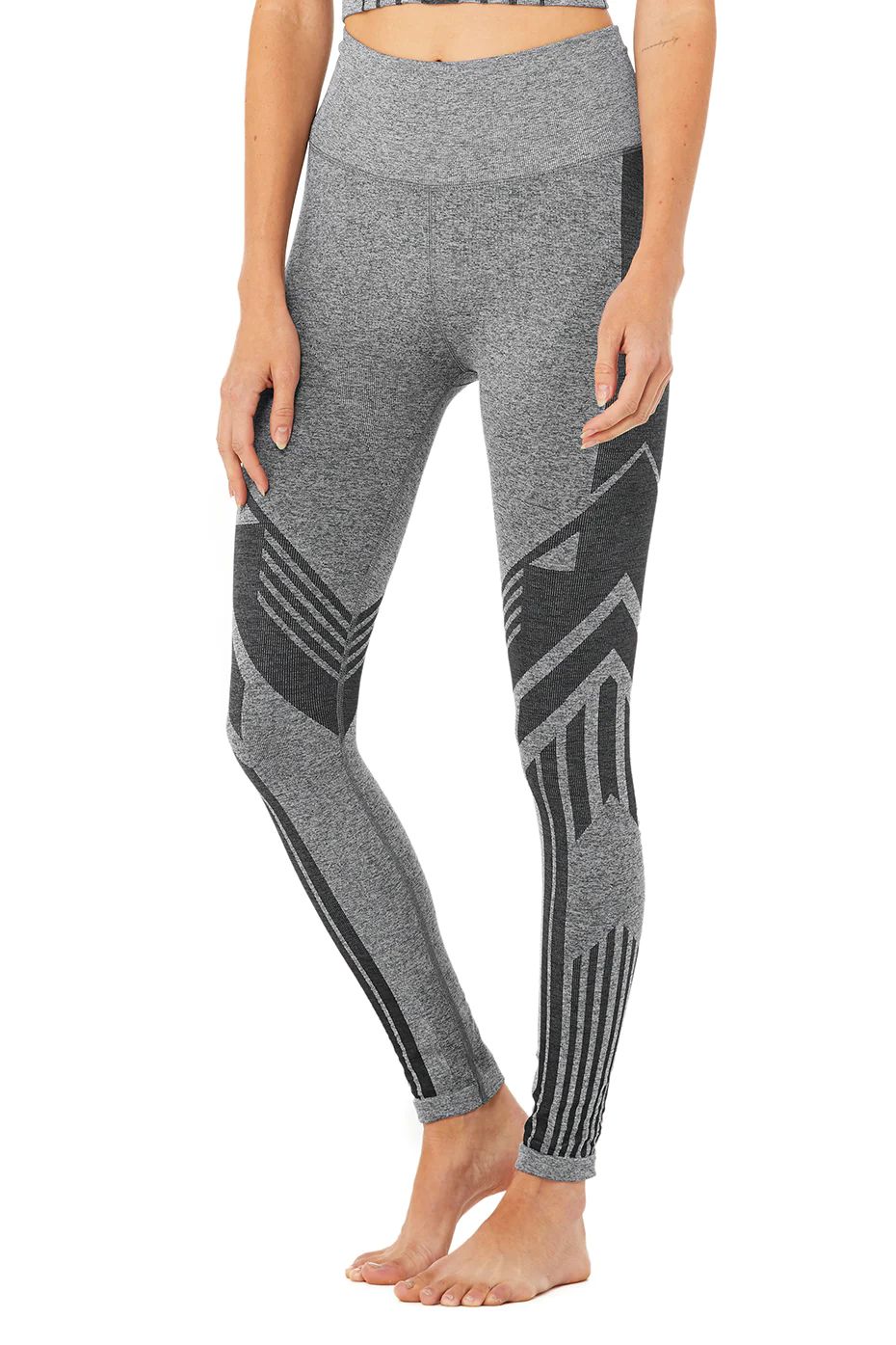 7/8 High-Waist Seamless Tempo Legging in Anthracite Heather, Size: Large | Alo YogaÂ® | Alo Yoga