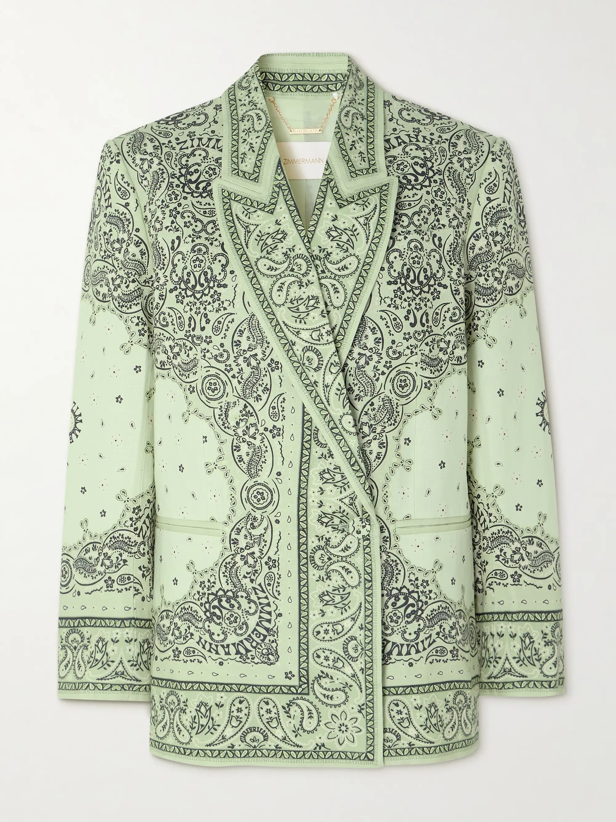 Matchmaker double-breasted printed linen blazer | NET-A-PORTER (US)