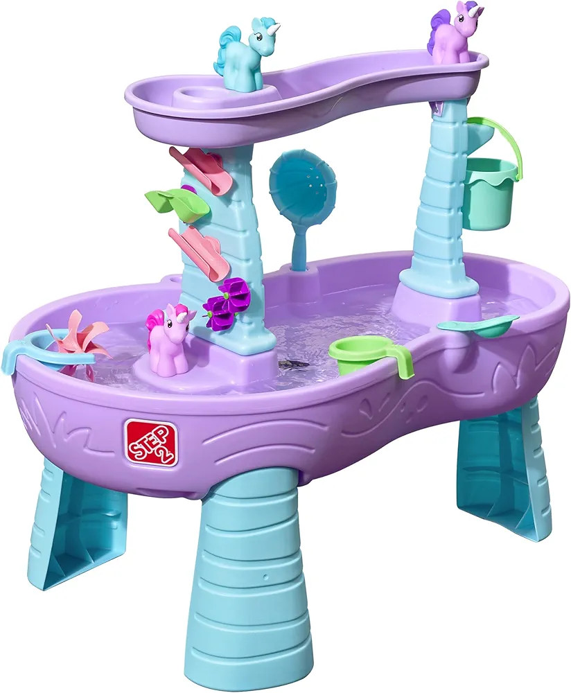 Step2 Rain Showers and Unicorns Water Table, Kids Water and Sand Activity Sensory Playset, Summer... | Amazon (US)