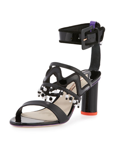 Nereida Leather Tassel Sandal, Black | Bergdorf Goodman