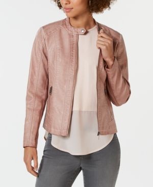 Style & Co Perforated Garment-Dyed Faux-Leather Jacket, Created for Macy's | Macys (US)
