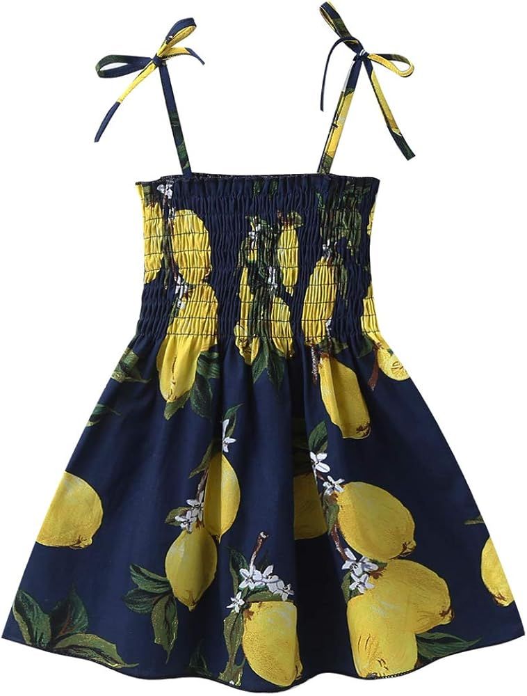 Xfglck Toddler Kids Baby Girls Dress Summer Clothes Ruffle Strap Sunflower Print Sundress Playwea... | Amazon (US)