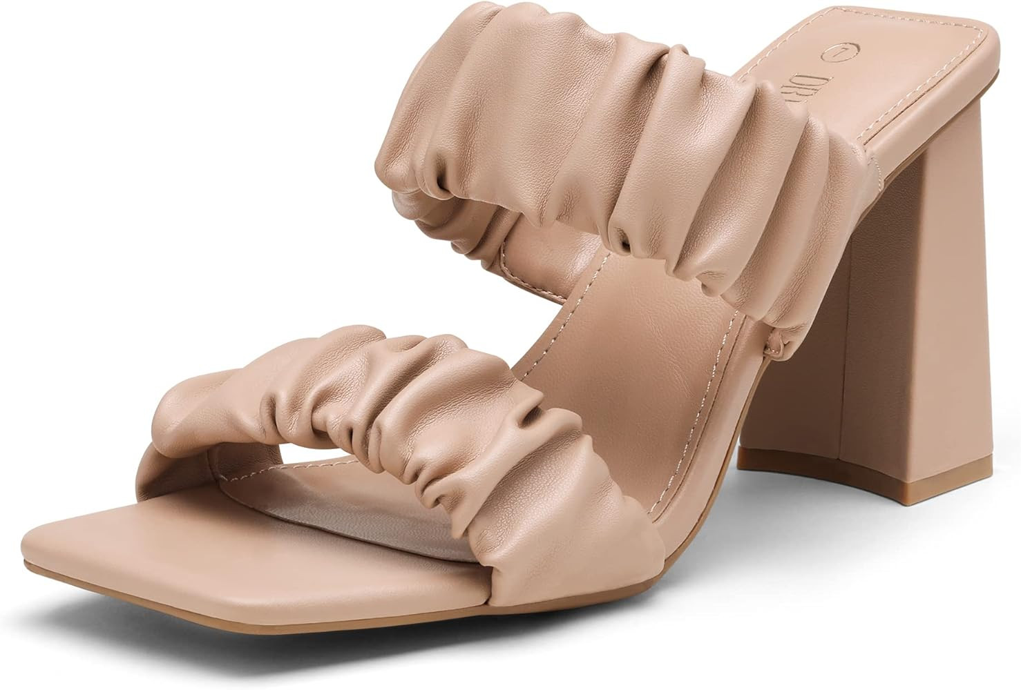 DREAM PAIRS High Heels Chunky Block Square Toe Heels for Women Slip On Mules Open-Toe Strap Pumps Sa | Amazon (US)