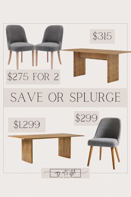 Save or Splurge dining table, chair, look for less home finds

#LTKhome #LTKfamily #LTKstyletip