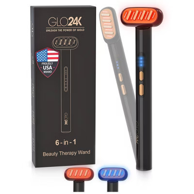 GLO24K 6-in-1 Beauty Therapy Wand for Face, Eyes & Neck: Firming, Spot Treatment, Fine Lines Reduction Tool | Target