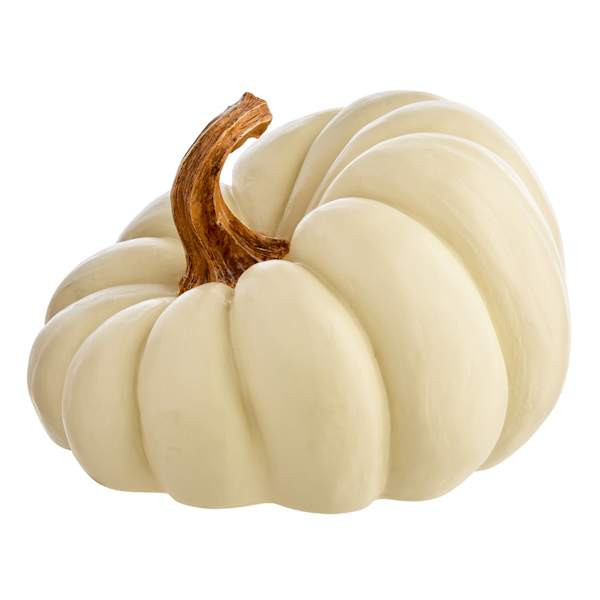 White Irregular Pumpkin, 9.1", Resin, sold by At Home | At Home
